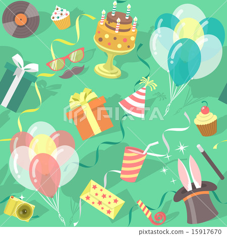 Birthday Party Celebration Flat Seamless Pattern 15917670
