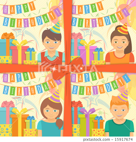Happy Birthday Kids Cards Set for Boys and Girls Happy Birthday Kids Cards Set for Boys and Girls 15917674