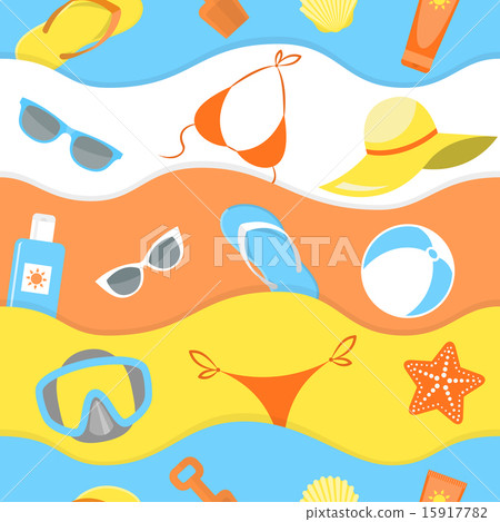 Summer Vacation Seamless Pattern - Stock Illustration [15917782] - PIXTA