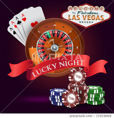 Casino. Roulette with Red Ribbon Lucky night 15919068