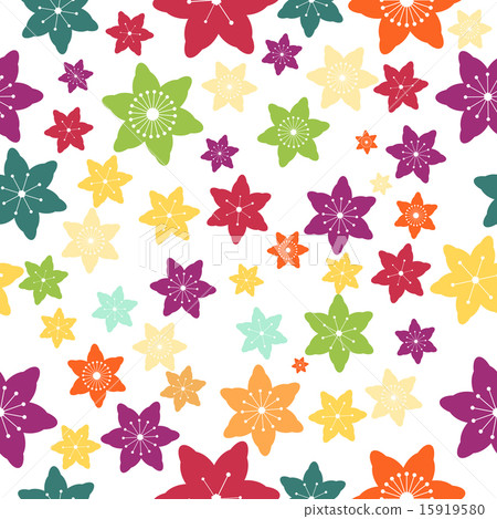 Abstract Colorful Flowers Seamless Pattern. Vector - Stock Illustration ...