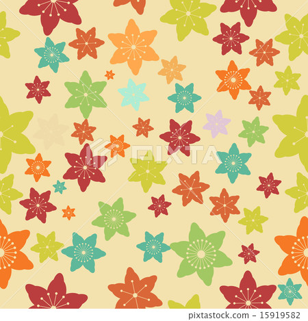 Abstract Colorful Flowers Seamless Pattern. Vector - Stock Illustration ...