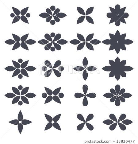 Set of Design Elements Abstract Flowers - Stock Illustration [15920477 ...