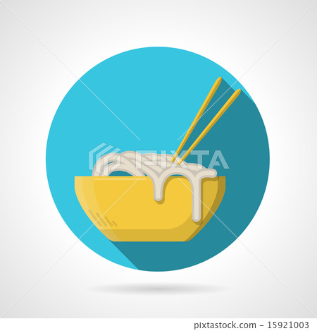 Noodles dish flat round vector icon 15921003