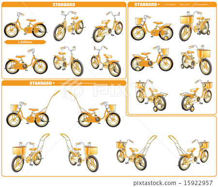 3- [12 inch baby bicycle set - 3 type + yellow color] 15922957