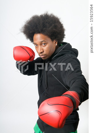 African American Boxer in attack African American Boxer in attack 15923564
