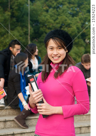 Asian Student on campus Asian Student on campus 15924223