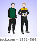 Two sports man with a soccer ball. 15924564