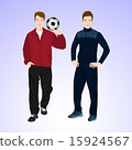 Two sports man with a soccer ball. 15924567