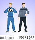 Two sports man with a soccer ball. 15924568
