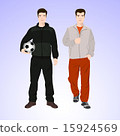 Two sports man with a soccer ball. 15924569