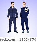 Two sports man with a soccer ball. 15924570