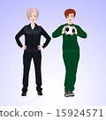 Two sports woman with a soccer ball. 15924571