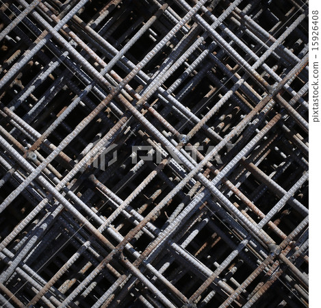 Stack of rebar grids at the construction site 15926408