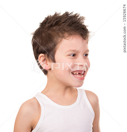 wet hair boy with emotion on white wet hair boy with emotion on white 15926674
