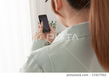 operate, work clothes, smart phone 15927482