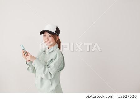 work clothes, smart phone, person 15927526