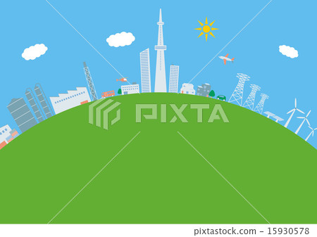 Various buildings and transportation (noon) 15930578