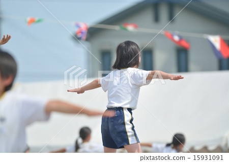 Elementary school sports festival gymnastics 15931091