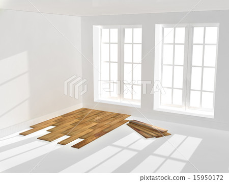 Empty room with parquet floor Empty room with parquet floor 15950172