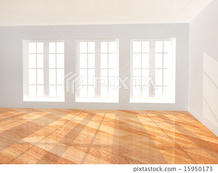 Empty room with parquet floor Empty room with parquet floor 15950173