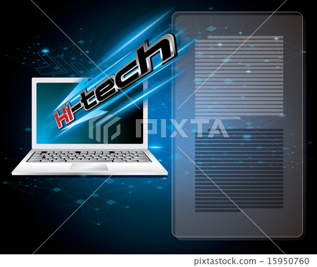 Hi-Tech concept with computer notebook vector Hi-Tech concept with computer notebook vector 15950760