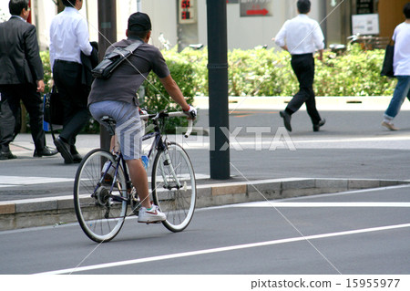 Bicycle running on the roadway Bicycle running on the roadway 15955977
