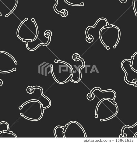 doodle stethoscope seamless pattern background doodle stethoscope seamless pattern background 15961632