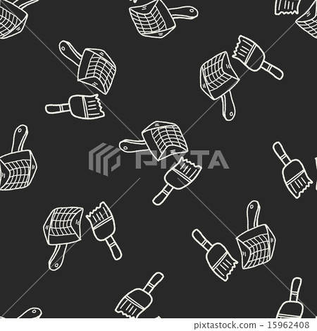 Pet dog broom doodle seamless pattern background 15962408