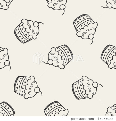doodle cake seamless pattern background - Stock Illustration [15963028 ...