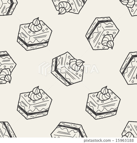 doodle cake seamless pattern background - Stock Illustration [15963188 ...