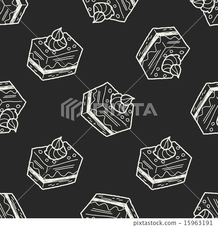 doodle cake seamless pattern background - Stock Illustration [15963191 ...