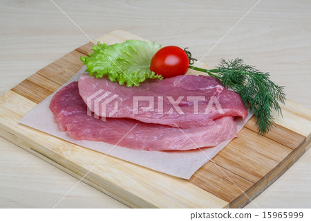 Raw pork schnitzel Raw pork schnitzel 15965999