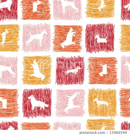 Dog breeds silhouettes  seamless pattern 15968599