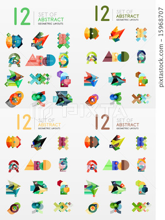 Modern geometric design temlates, universal diagram, banner, number options, workflow layout, steps 15968707