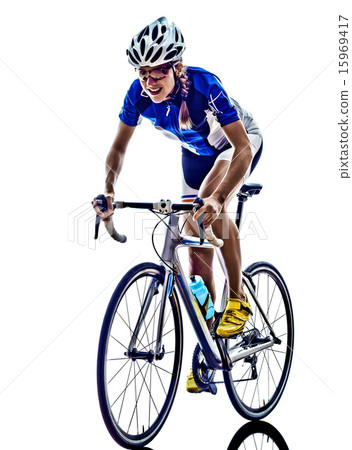 woman triathlon ironman athlete cyclist cycling 15969417