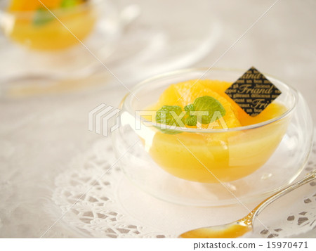 橙色果凍花邊紙版 15970471