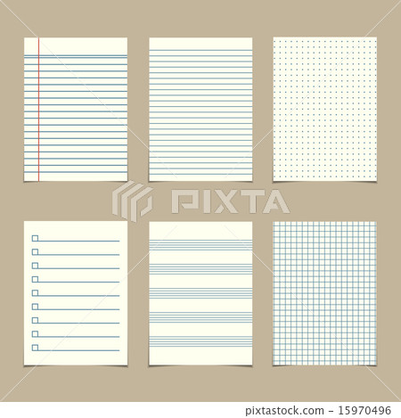 set of  vintage line paper sheets 15970496