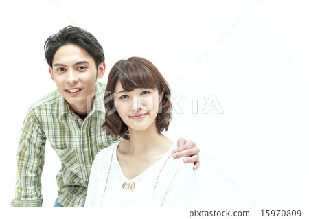 Horizontal line of formal men and women 15970809