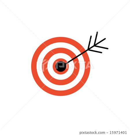 Line Icon with Flat Graphics Element of  Target Vector Illustrat 15971401