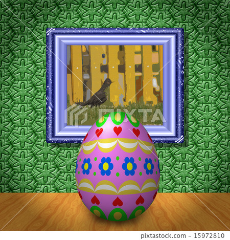 Easter egg in empty room generated texture 15972810