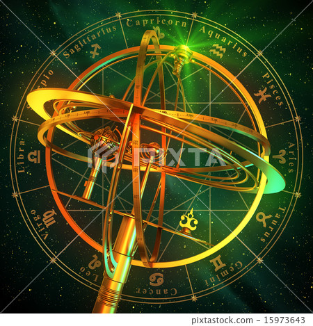 Armillary Sphere With Zodiac Symbols Armillary Sphere With Zodiac Symbols 15973643