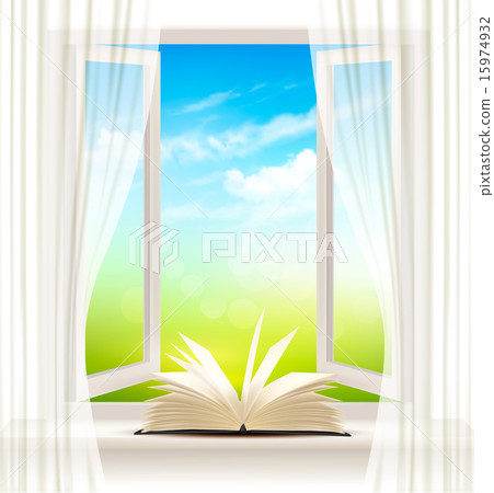 Background with an open window 15974932