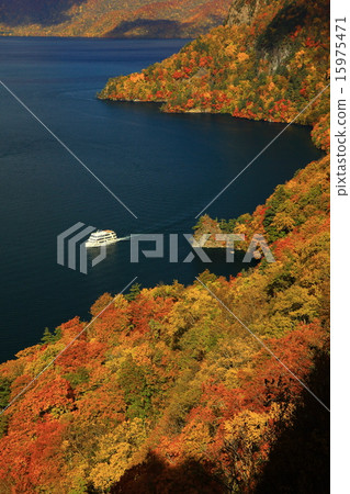Autumn leaves boat trip of Towada Lake 15975471