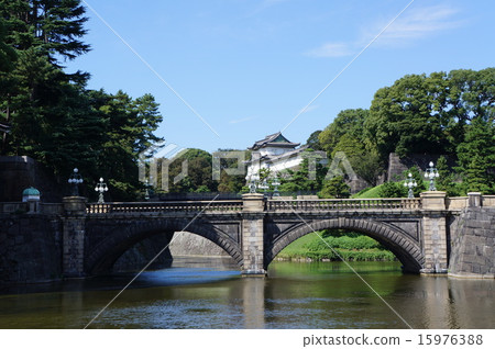 Classic sightseeing spot in the classic of the Imperial Palace Eyeglass Bridge 15976388