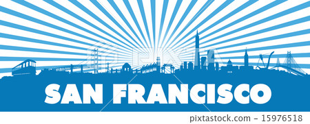 San Francisco Blue sun rays silhouette 15976518