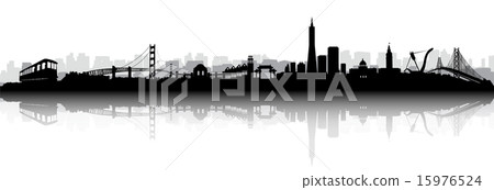 San Francisco Skyline Silhouette vector 15976524