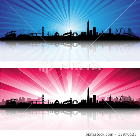 San Francisco Skyline with colorful Sky 15976525