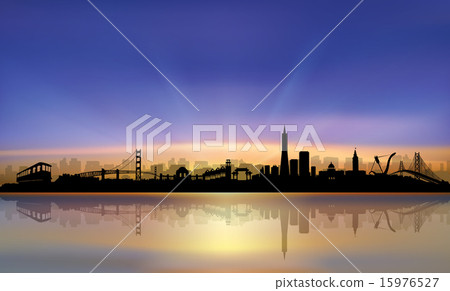 San Francisco colorful skyline sunset 15976527