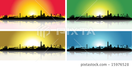 Colorful San Francisco Skyline Set 15976528